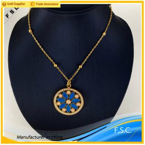 Bohemian Colorful Petal Round Crystal Stainless Steel Pendant for Women