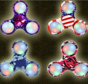 LED Light Fidget Spinner Hand Spinner Finger Spinner Toys EDC Tri Digit Air Aluminum Brass Finger Gy