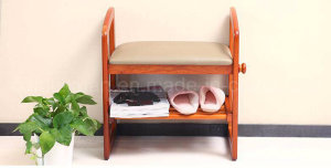 Solid Wooden Footstool Shoe Rack (M-X2563)